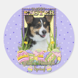 Osterei-Plätzchen - Corgi Runder Aufkleber