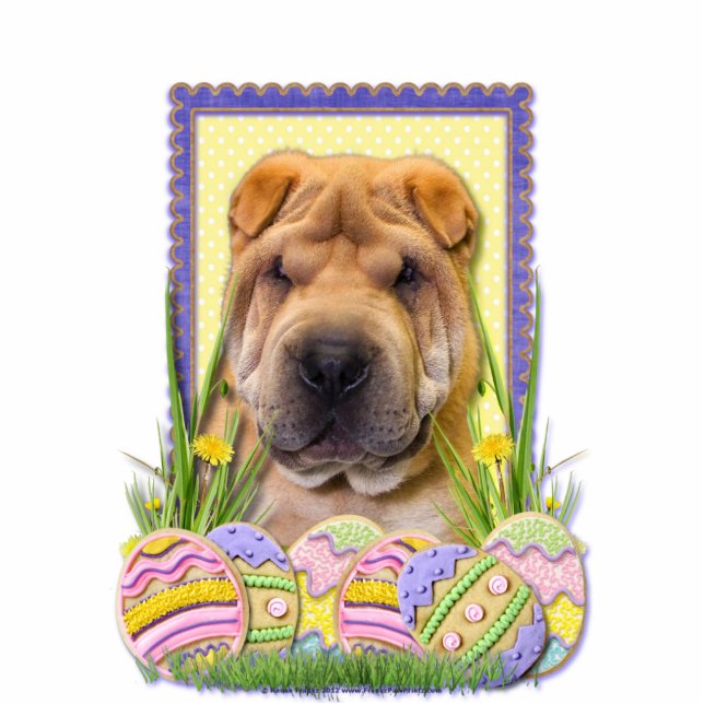 Osterei-Plätzchen - Shar Pei Freistehende Fotoskulptur (Vorne)