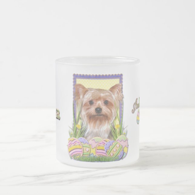 Osterei-Plätzchen - Yorkshire Terrier Mattglastasse (Mittel)