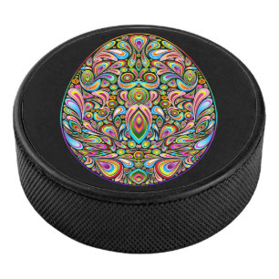 Osterei-Psychedelic-Design Kinder Bio-T-Shirt Eishockey Puck