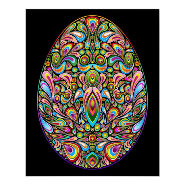 Osterei-Psychedelic-Design Kinder Bio-T-Shirt Poster (Vorderseite)