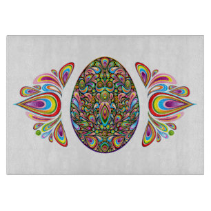 Osterei psychedelisches Design Kinder Bio-T-Shirt Schneidebrett
