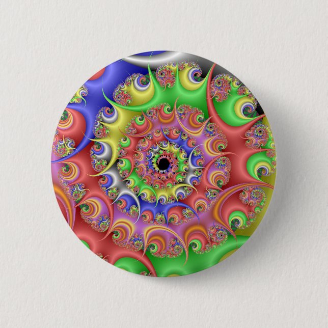 Osterei-Spirale-Fraktal Button (Vorderseite)