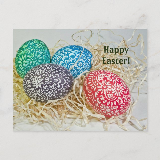 Ostereier 2 Ostern Postkarte (Vorderseite)