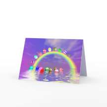 Ostereier auf Regenbogen fahren