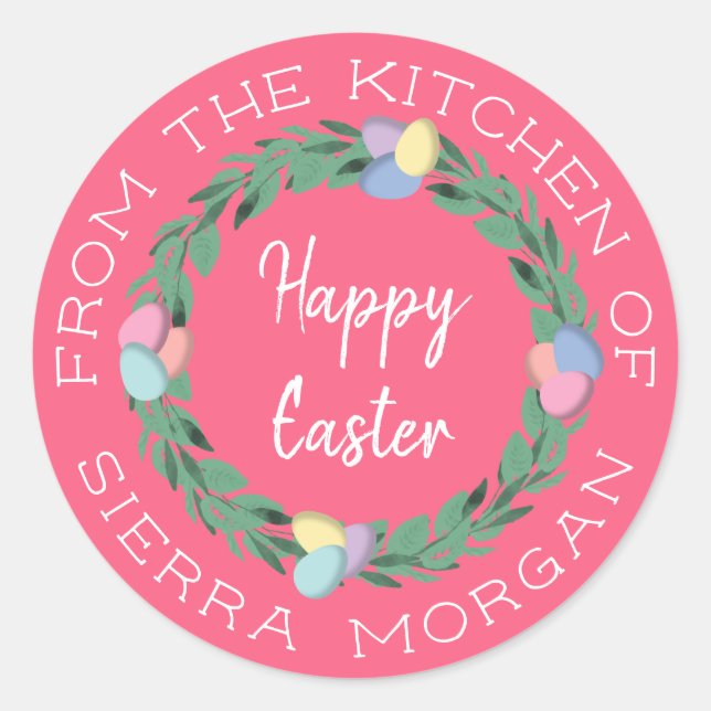 Ostereier aus der Küche der Leckereien Etikett Runder Aufkleber (Vorderseite)