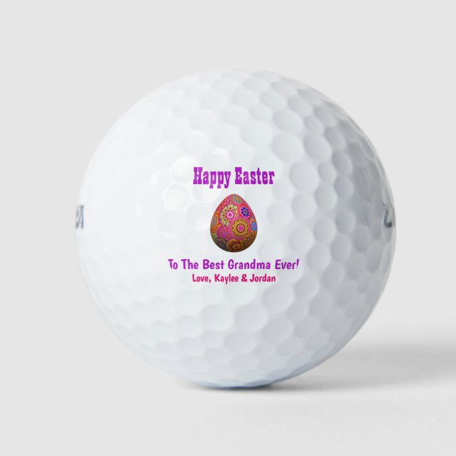 Ostereier Bestes Oma Ever Niedlich Pink Lila Golfball (Vorderseite)