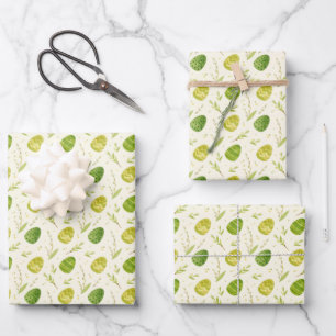 Ostereier-Blätter Geschenkpapier Set