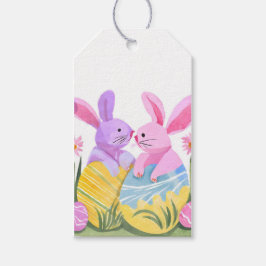 Ostereier Bunnies | Pastel Watercolor Geschenkanhänger