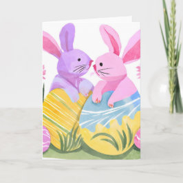 Ostereier Bunnies | Pastel Watercolor Karte