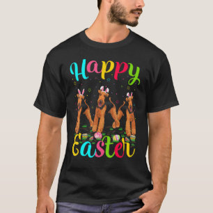 Ostereier Bunny Airedale Terrier Dog Happy Osterfe T-Shirt