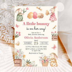Ostereier Bunny Baby Girl Dusche Einladung