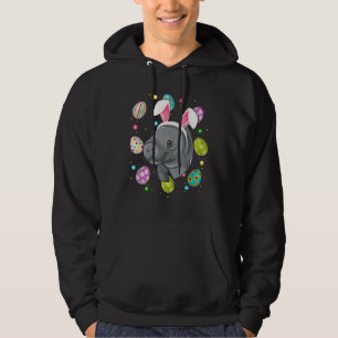 Ostereier Bunny Ear Manatee Gesicht Ostern Sonntag Hoodie