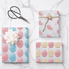 Ostereier Bunny Silver Glitzer Elegante Moderne Geschenkpapier Set