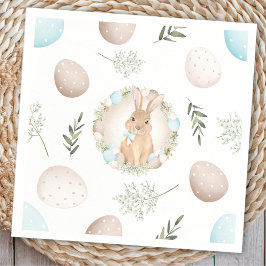 Ostereier Bunny Spring Weiß Beige Pastellblau Serviette