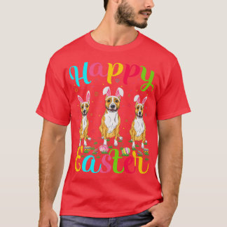 Ostereier Bunny Staffordshire Bull Terrier Dog Ha T-Shirt