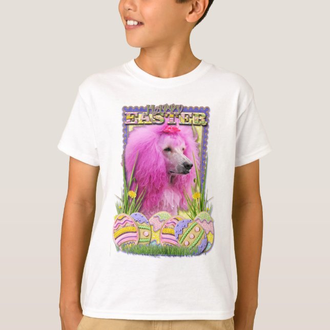 Ostereier-Cookies - Poodle - Rosa T-Shirt (Vorderseite)