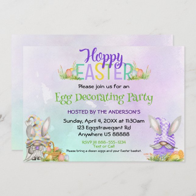 Ostereier: Dekorieren der Einladung (Vorne/Hinten)