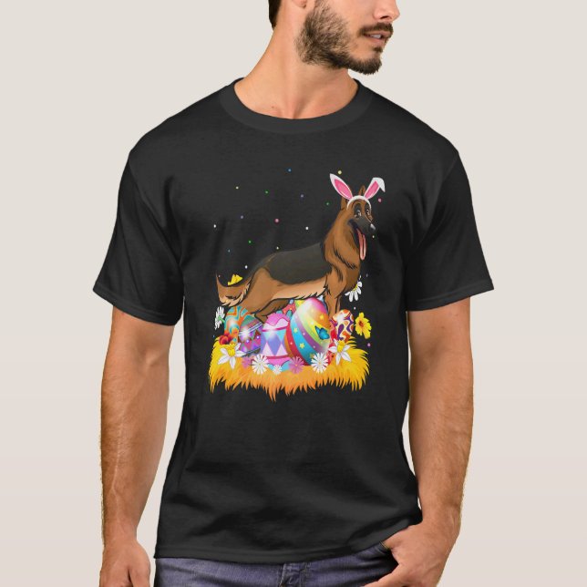Ostereier Deutscher Schäferhund Ostern Sonntag T-Shirt (Vorderseite)