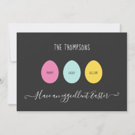 Ostereier-Familie von 3 Eggcellent Feiertagskarte