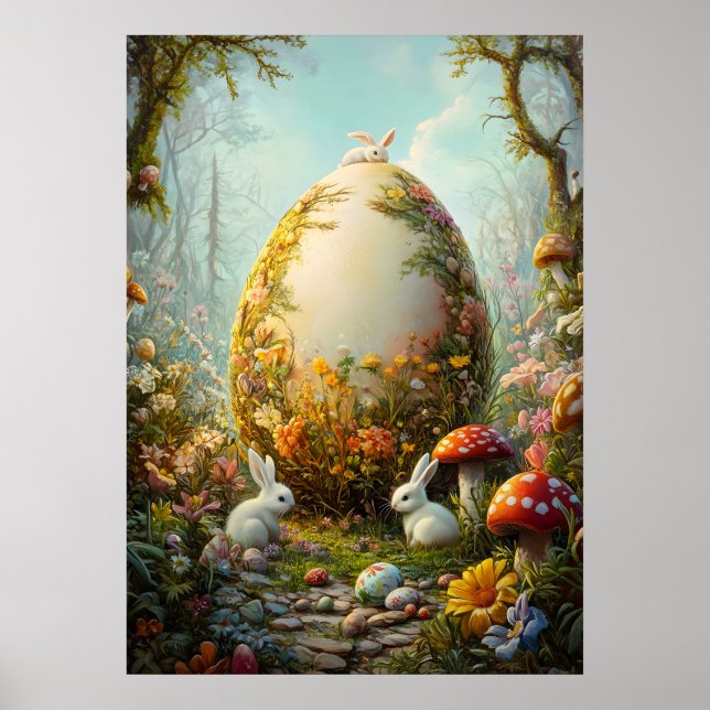 Ostereier Fantasy Forest Natureposter Poster (Vorne)