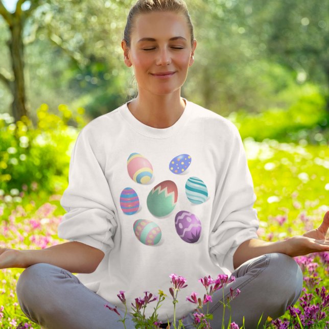 Ostereier farbenfroh dekorativ Ostereier Jagd Spaß T-Shirt (Von Creator hochgeladen)