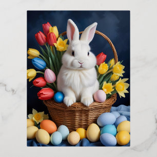 Ostereier farbenfrohe, fröhliche Jahreszeit Folien Feiertagspostkarte