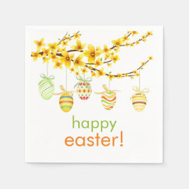 Ostereier, Forsythia Branch Paper Napkins Serviette