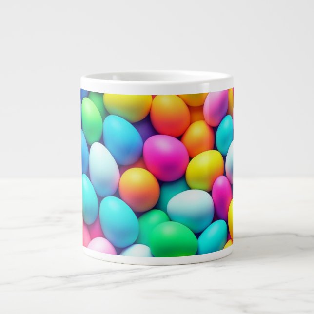 Ostereier/Frühling in hellen Farben Jumbo-Tasse (Vorderseite)