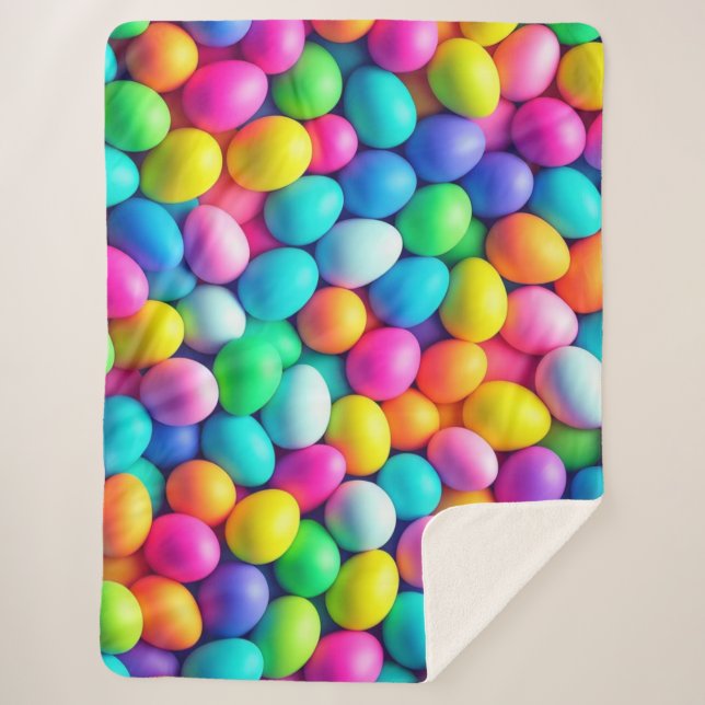 Ostereier/Frühling in hellen Farben Sherpadecke (Vorderseite)