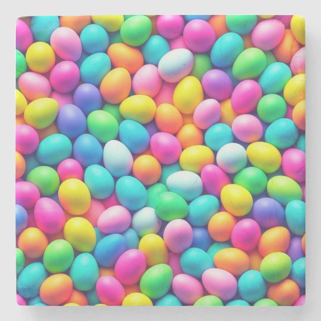 Ostereier/Frühling in hellen Farben Steinuntersetzer (Vorderseite)