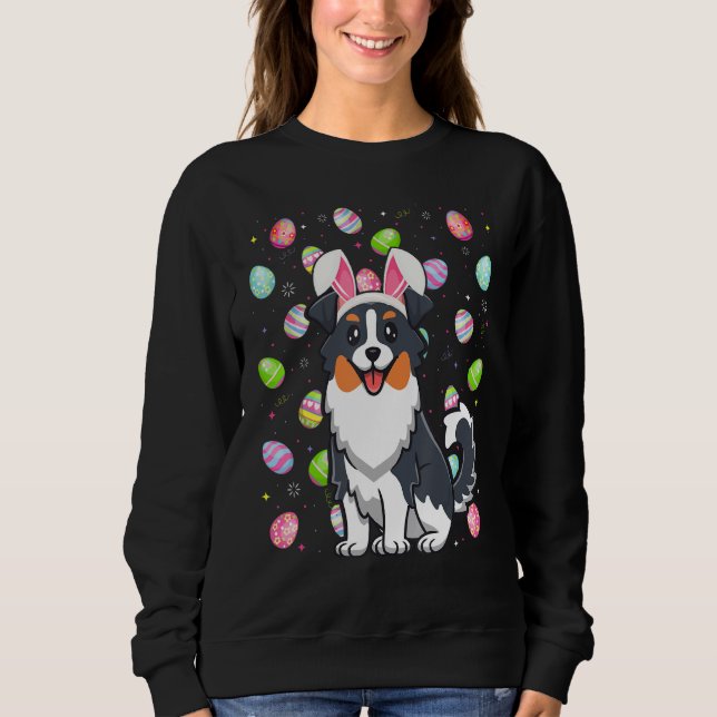 Ostereier Funny Australian Shepherd Dog Oster Sweatshirt (Vorderseite)
