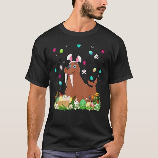 Ostereier Funny Walrus Ostersonntag T-Shirt (Vorderseite)