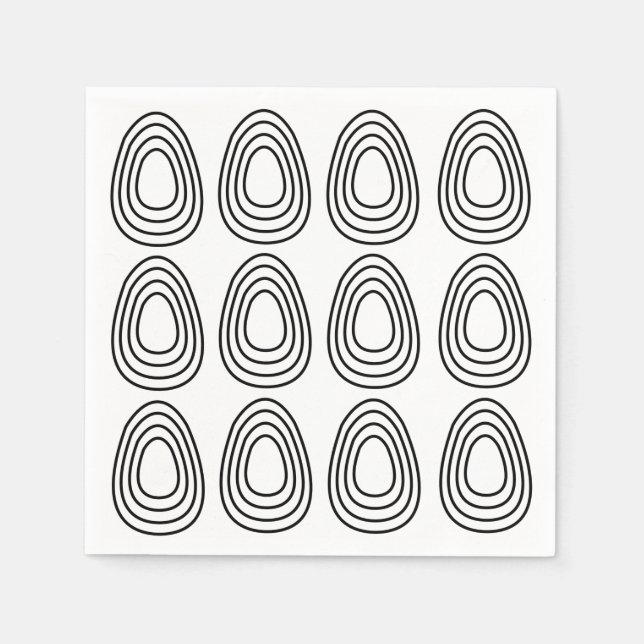 Ostereier Geometric Happy Oaster Serviette (Vorderseite)