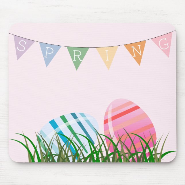 Ostereier, gestreift, Lavendel Mousepad (Vorne)