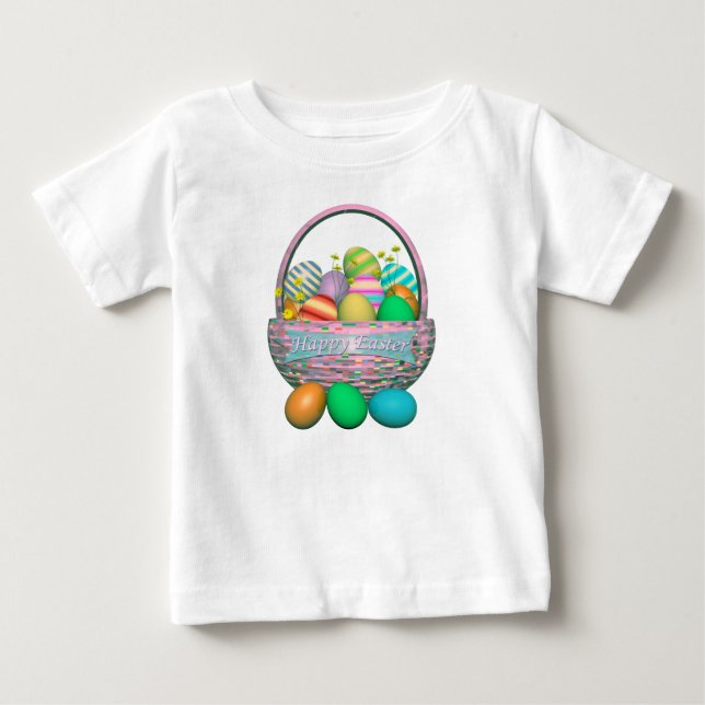 Ostereier gestrichen im Korb Baby T-shirt (Vorderseite)