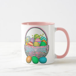 Ostereier gestrichen im Korb Tasse