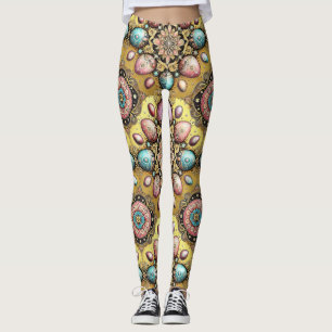OSTEREIER ~ Gold Blau Pink 3D~ Leggings