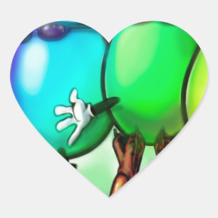 Ostereier Herz-Aufkleber