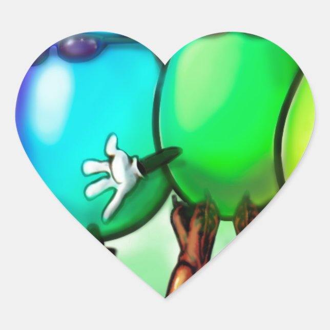 Ostereier Herz-Aufkleber (Vorderseite)