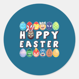 Ostereier hoppy Ostern Gruppe Ostereier hoppy Oste Runder Aufkleber