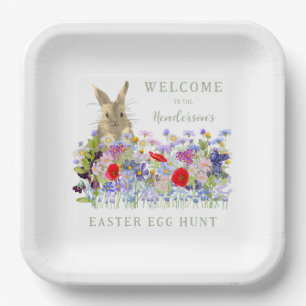 Ostereier Hunt Bunny Floral Pappteller