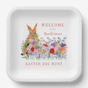 Ostereier Hunt Bunny Floral Pappteller