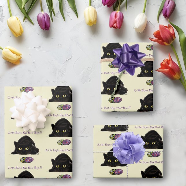 Ostereier Hunt Cat Funny Geschenkpapier Set (Von Creator hochgeladen)