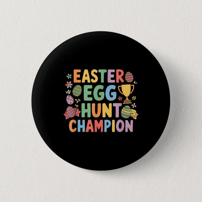 Ostereier Hunt Champion Funny Ostersonnigen Button (Vorderseite)