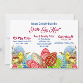 Ostereier Hunt Chicks Blumengarten Einladung