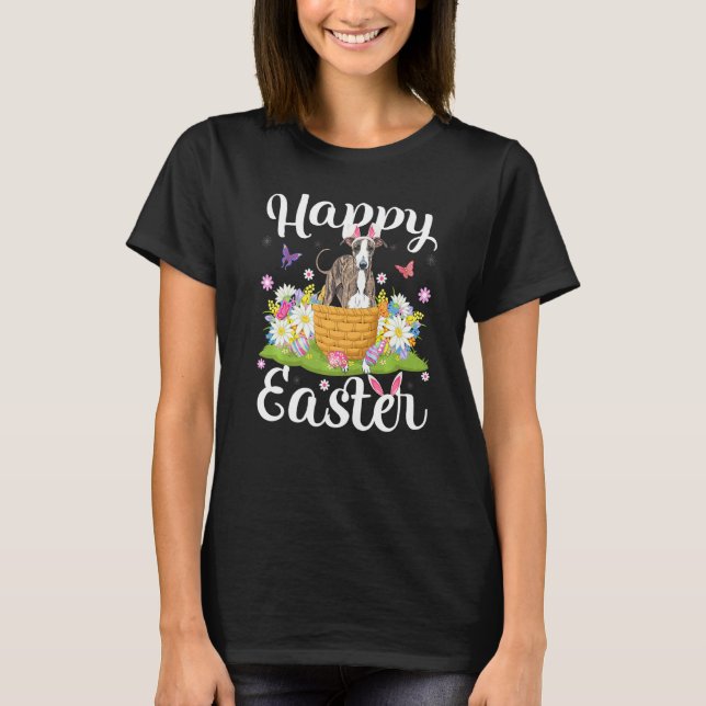 Ostereier Hunt Floral Italienischer Grauhund Hund  T-Shirt (Vorderseite)