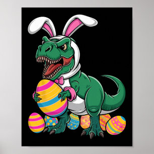Ostereier Hunt T Rex Dinosaur Bunny Happy Eastraw Poster