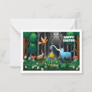 Ostereier im Waldbeschreibungsausweis Mitteilungskarte