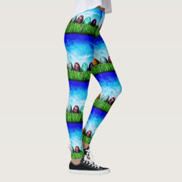 Ostereier in einer Reihe Leggings